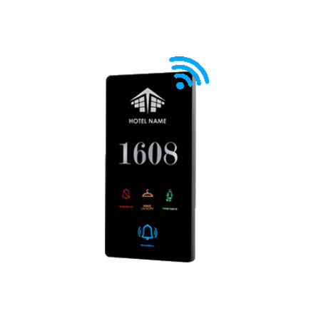 Online hotel doorbell system with room status monitoring