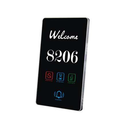 Hotel room digital door plate