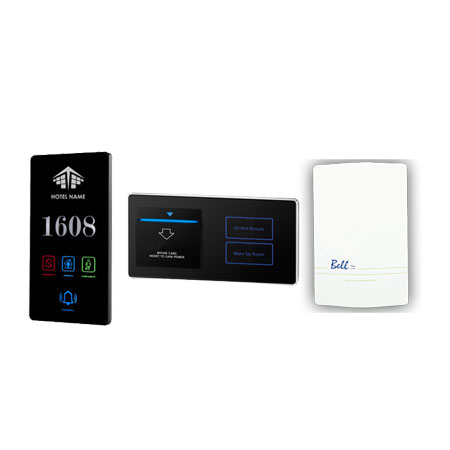 Complete hotel doorbell set with indoor and outdoor units